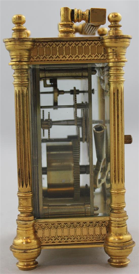 An Edwardian ormolu carriage timepiece, 5.5in.